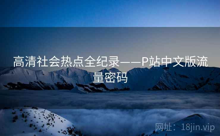 高清社会热点全纪录——P站中文版流量密码